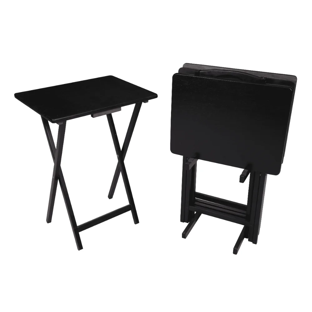 

Black 5-Piece Folding TV Tray Table Set, 19 x 15 x 26 Inch
