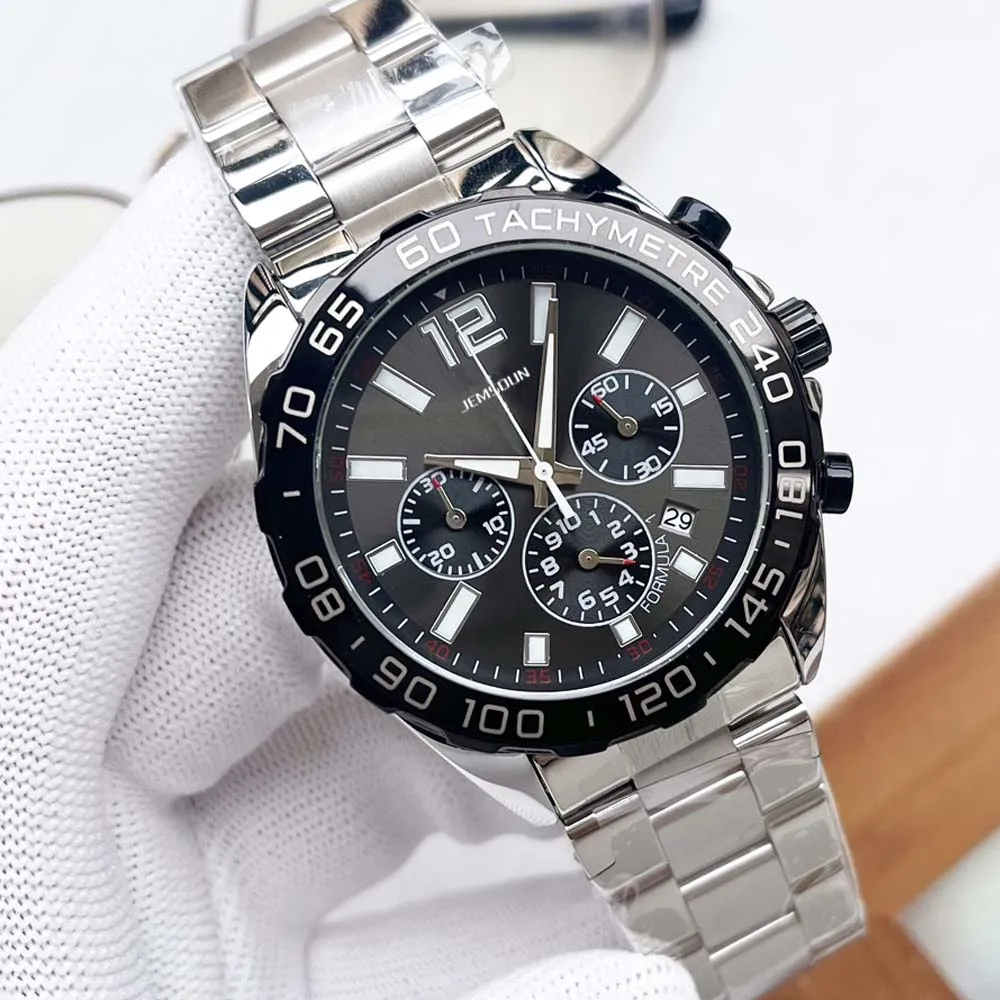 

Original Brand Sports Watches For Mens Fashion Full Stainless Steel Automatic Date Watch Luxury Chronograph Quartz AAA Clocks