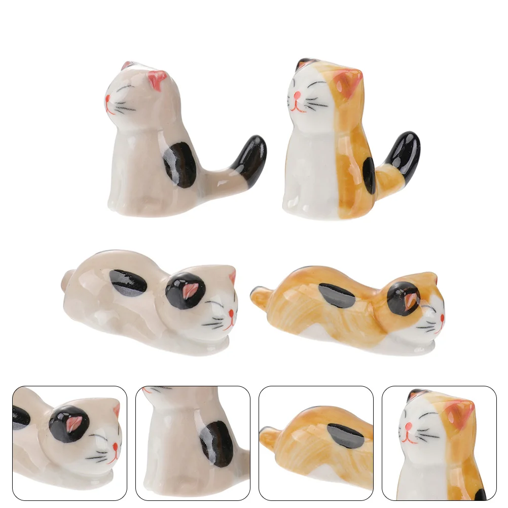

Rest Chopstick Chopsticks Holder Stand Ceramic Cat Spoon Rack Porcelain Fork Japanese Cutekitchen Table Dinner Cutlery Organizer