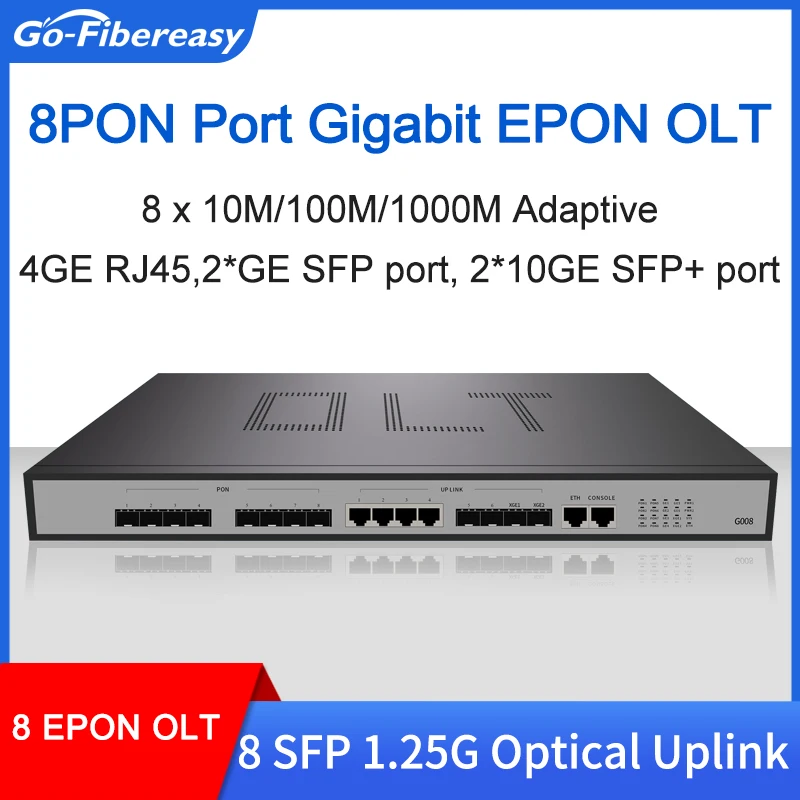 GPON OLT 8-портовый 1U 19 дюймов 8 * Downlink GPON + 4 * GE RJ45 + 2 * GE SFP и 2 * SFP + 10 Гб оптический Uplink 82 Гбит/с коммутационная Емкость GPON OLT 8-портовый 1U 19 дюймов 8 * Downlink GPON + 4 * GE RJ45 + 2 * GE SFP и 2 * SFP + 10 Гб оптический Uplink 82 Гбит/с коммутационная Емкость