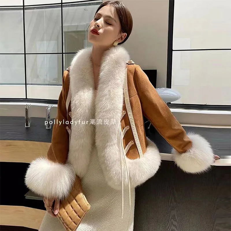 Temperament Beauties Fur Coat Women New Winter 2022 Short Faux Fox Fur One Fashion Thick Warm Loose Plush Coats Female TT418