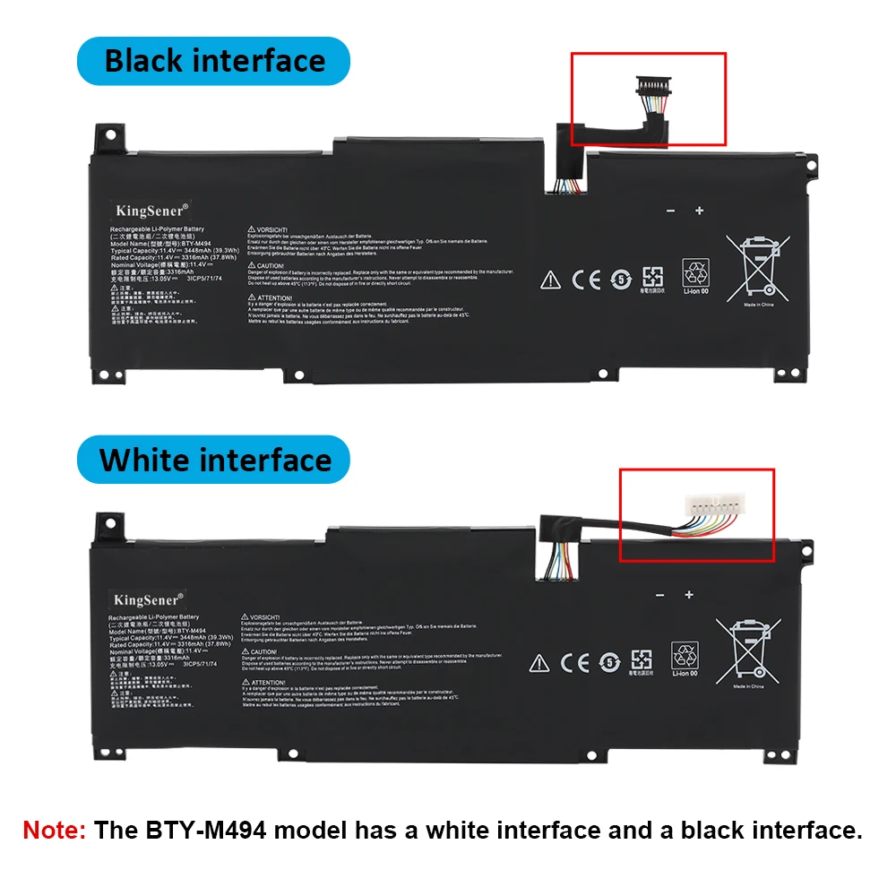 Фото BTY-M494 Аккумулятор для ноутбука MSI Modern 15 H C13M B13M B12M Modern 14 C11M C12M C12MO C7M C7M-091 C7M-092 Серия 11,4 В 39,3 Втч №2