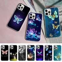 yinuoda beauty pink butterfly phone case for iphone 11 12 13 mini pro max 8 7 6 6s plus x 5 s se 2020 xr xs 10 case