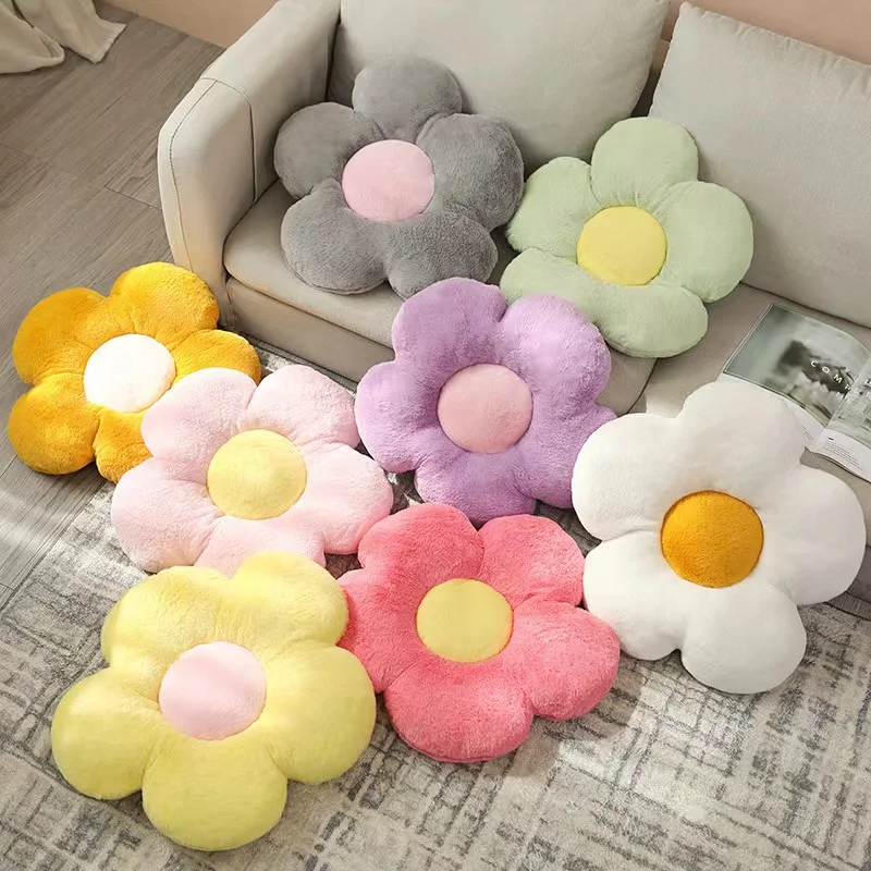 

Daisy Flower Throw Pillow Plush Toy Sofa Cushion Office Chair Floor Sunflower Cushion 45*45cm