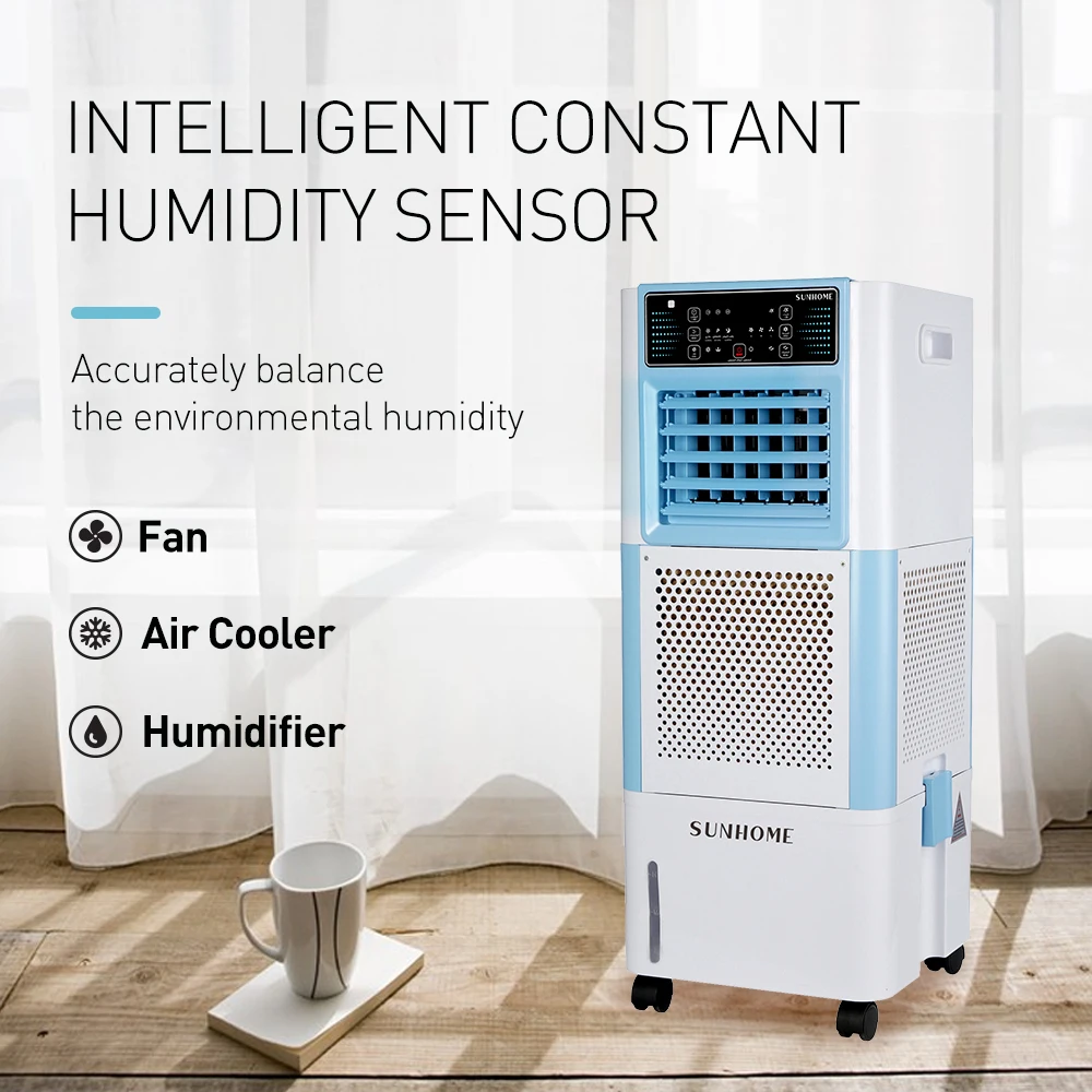 

3-Speeds 18L 90W Portable Floor Fan Humidifier Air Cooler with Remote Control, 220-240V/50-60Hz, 33.5*34*84cm