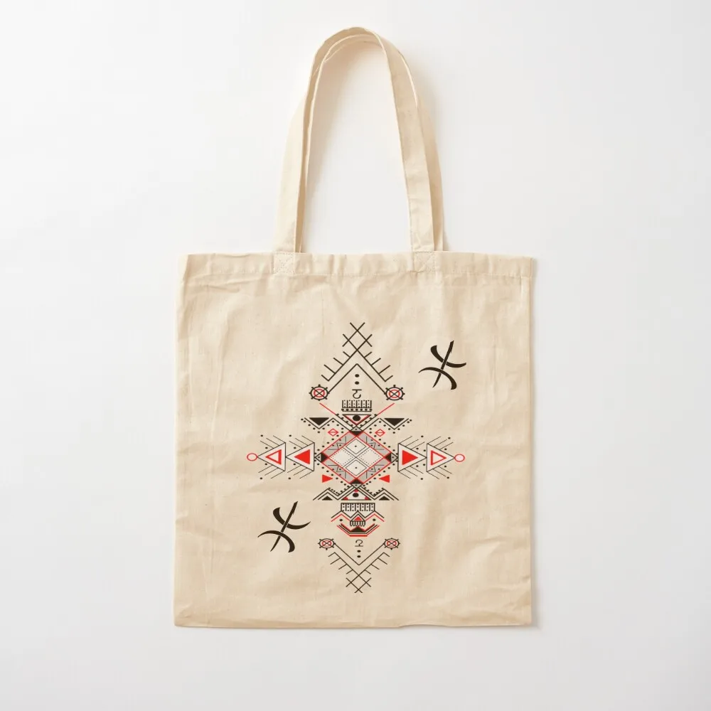Amazigh Kabyle Berber с узорами Tote Bag холщовая эко-сумка роскошные женские холщовые сумки