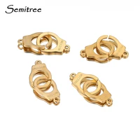 5pcs stainless steel charms freedom handcuffs jewelry making necklace pendants diy bracelet connectors supplies accessories