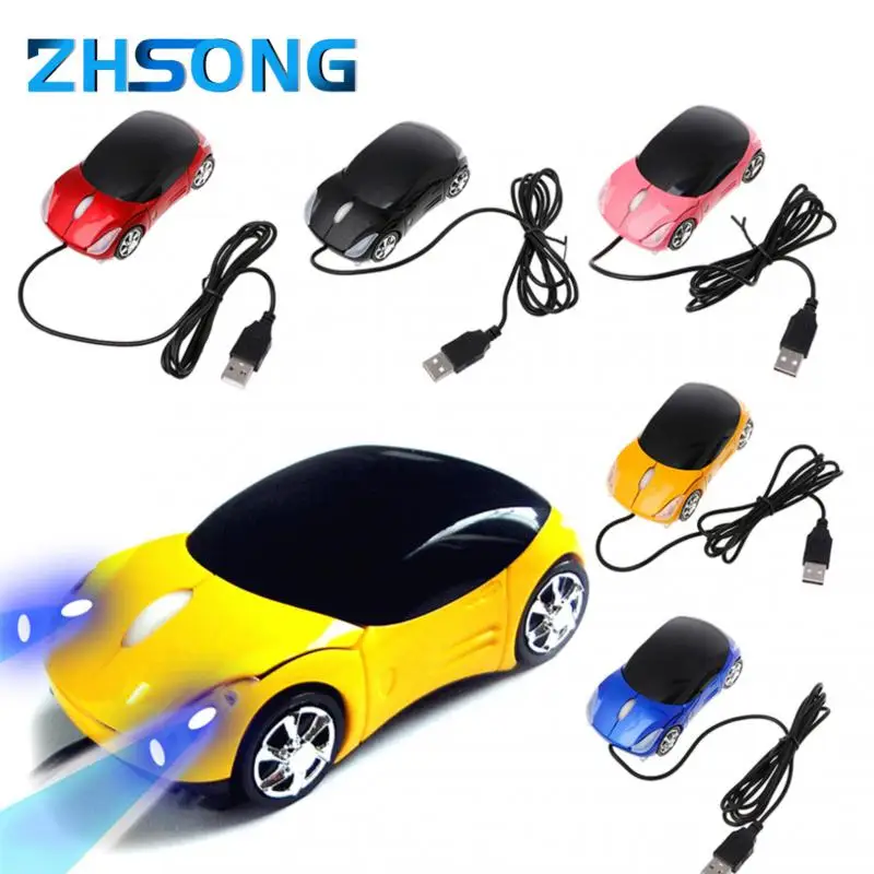 

ZHSONG Wired Mouse 1000DPI Mini Car Shape USB 3D Optical Innovative 2 Headlights Gaming Mouse Mice For PC Laptop Computer