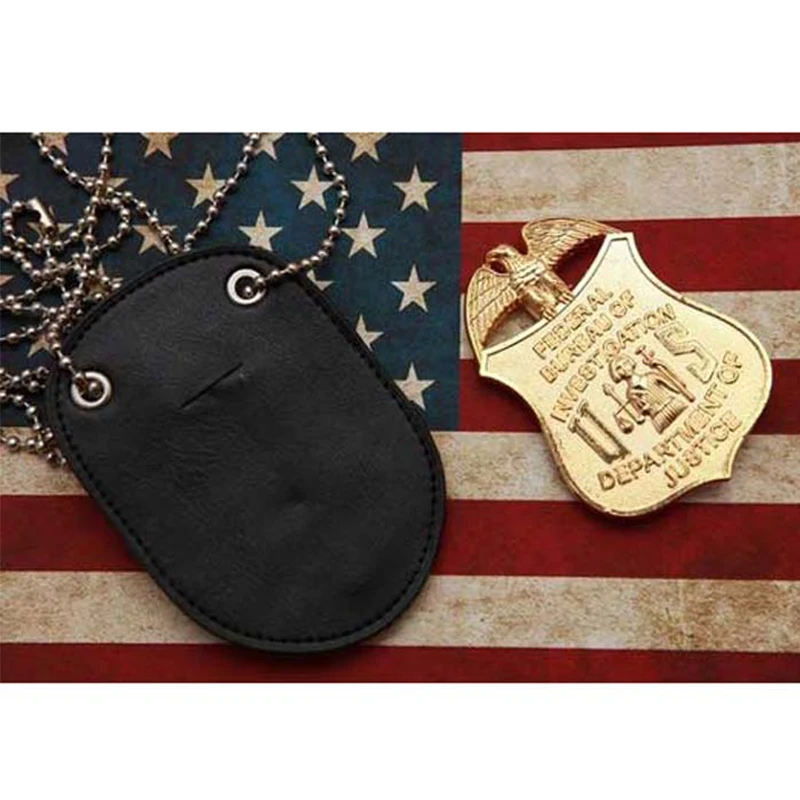 

Полицейский бейдж с зажимом для ремня на шею-американский кожаный бейдж
