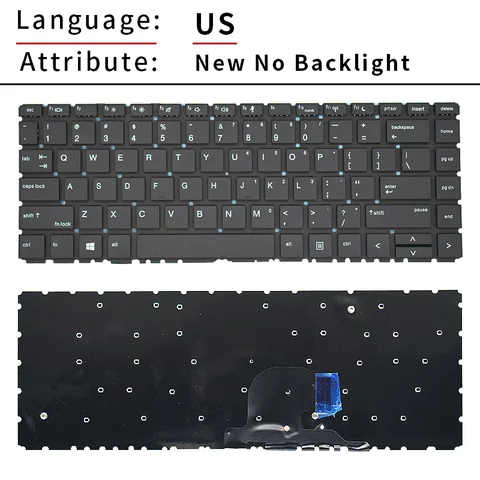 "Испанская и русская клавиатура для ноутбука с подсветкой для HP Probook 440 G6 445 G6 440 G7 445 G7, клавиатура для ноутбука L38138-DD1"