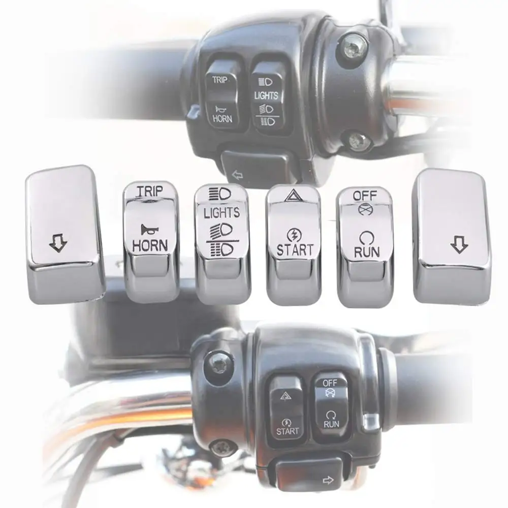 Мотоциклетные хромированные черные колпачки для ручного переключателя кнопок