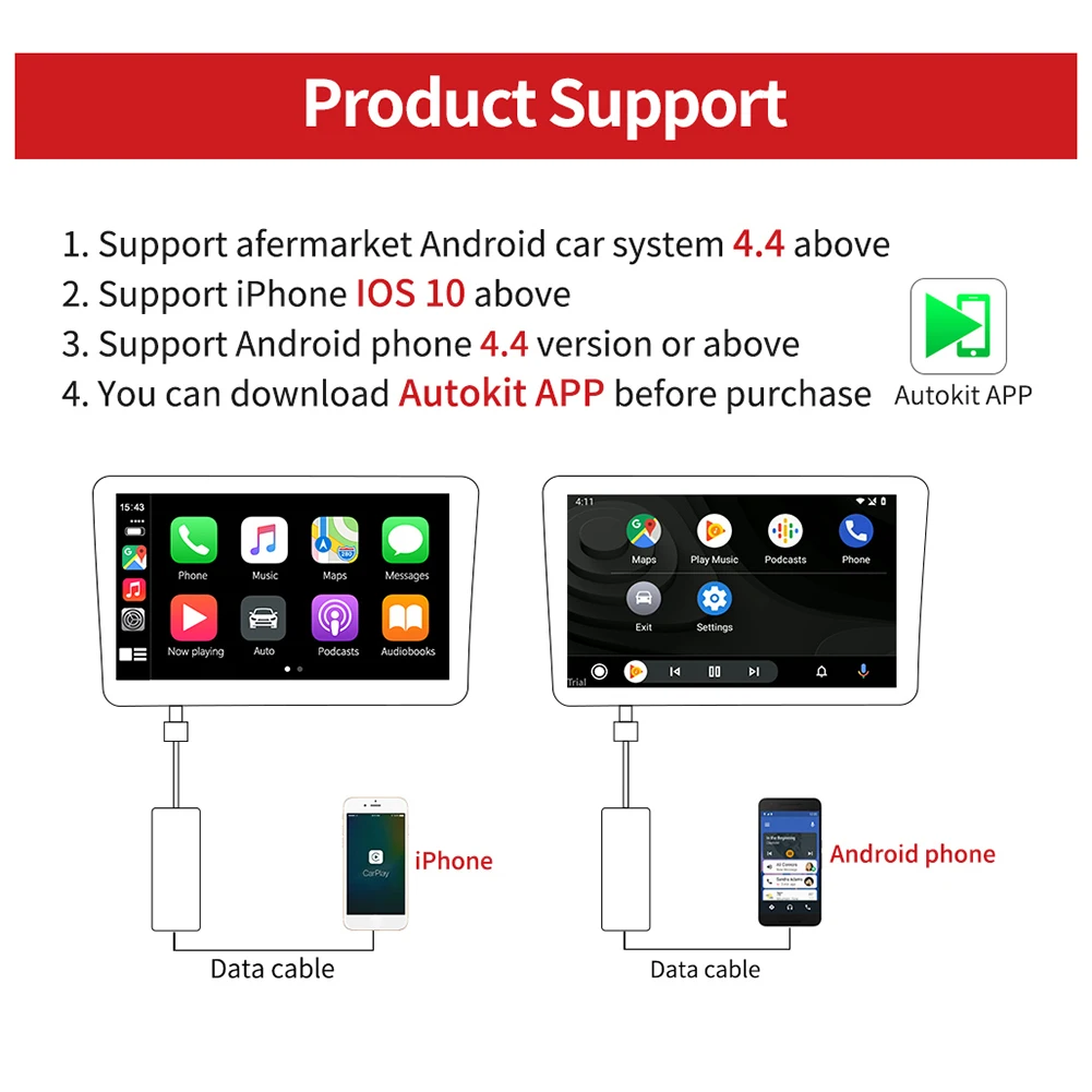 Carlinkit Проводной адаптер для Apple Carplay Android автомобильный AI Box Автомобильный