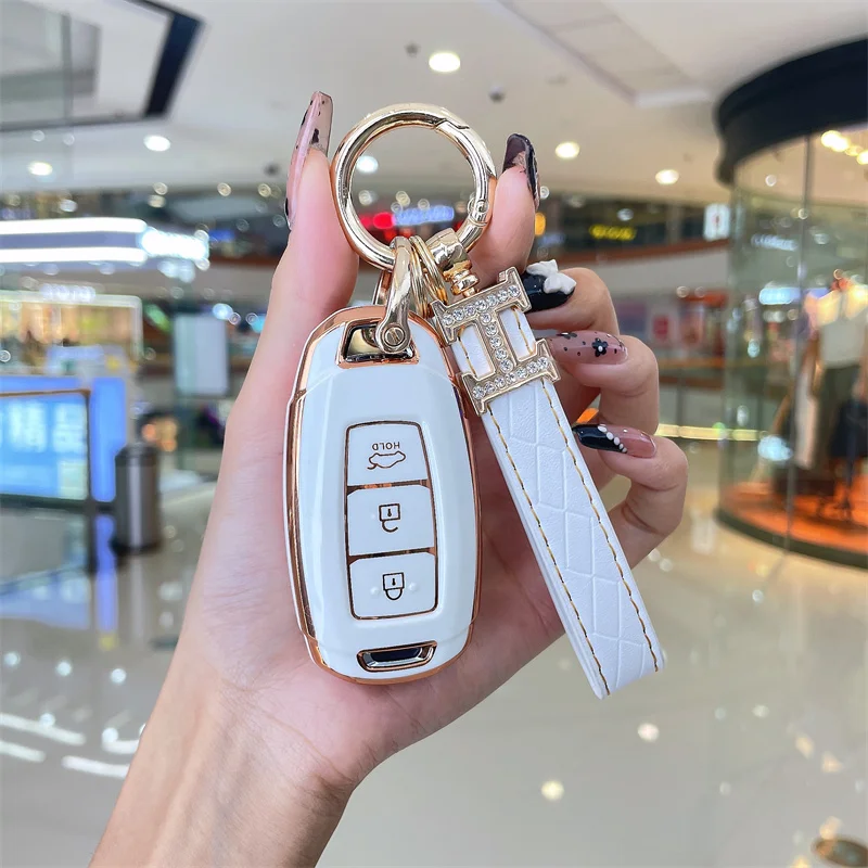 

Для Hyundai Modern Key Cover Tucson Elantra Verna SantaFe Key Cover ix-35 Tower ix25 Key чехол для женщин