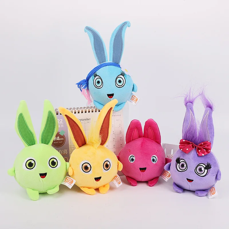 5Pcs Cartoon Sunny Bunny Plush Toys 20CM Kawaii Happy Rabbit Anime Plush Doll Toys For Girls Boys Kids Baby Birthday Gifts