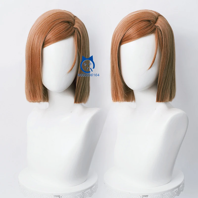 Парик для косплея Kugisakii Nobara 30 см короткие коричневые женские волосы аниме Jujjjutsu