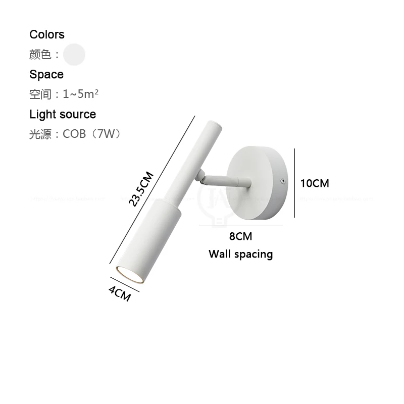 

Настенный светильник 7 Вт, лампа для чтения для спальни, гостиницы, ночник, регулируемая вращающаяся настенная лампа, минималистичный светильник