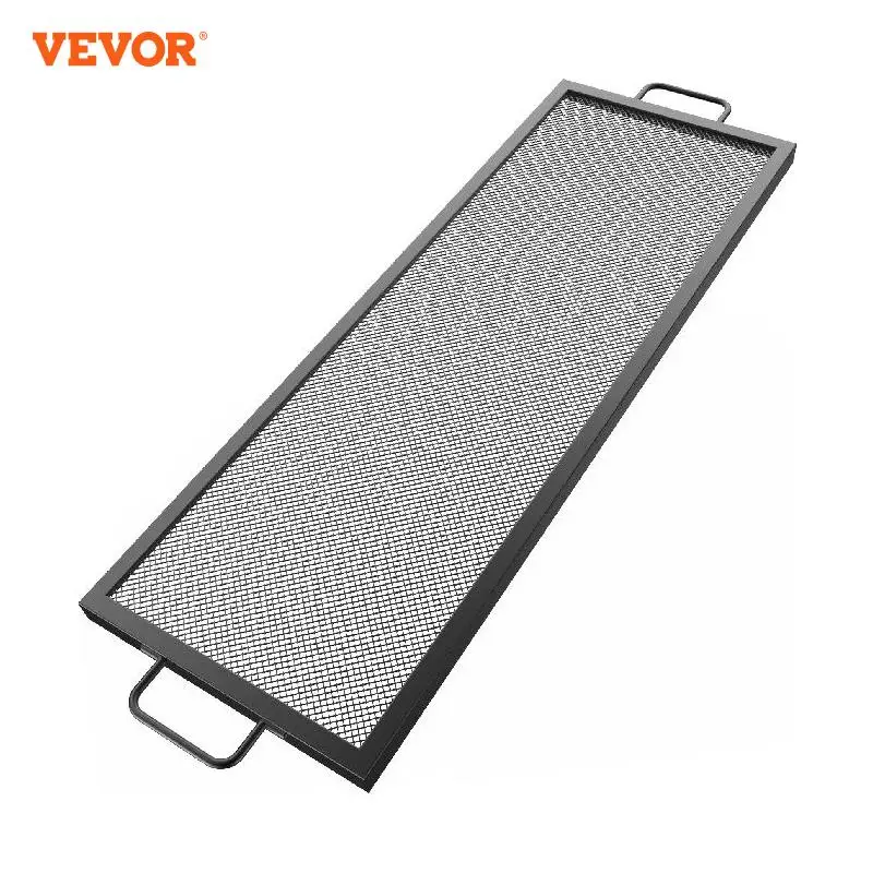 

VEVOR 24/30/32/36/40/44 Inch Rectangle Fire Pit Grate X-Marks Grill Grate Black Steel for Outdoor Camping Picnic