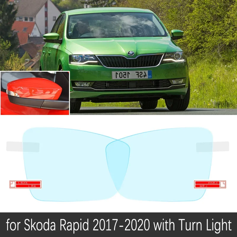 

Полное покрытие противотуманная пленка для Skoda Rapid 2012 ~ 2019 зеркало заднего вида непромокаемая прозрачная противотуманная пленка автомобильные наклейки аксессуары