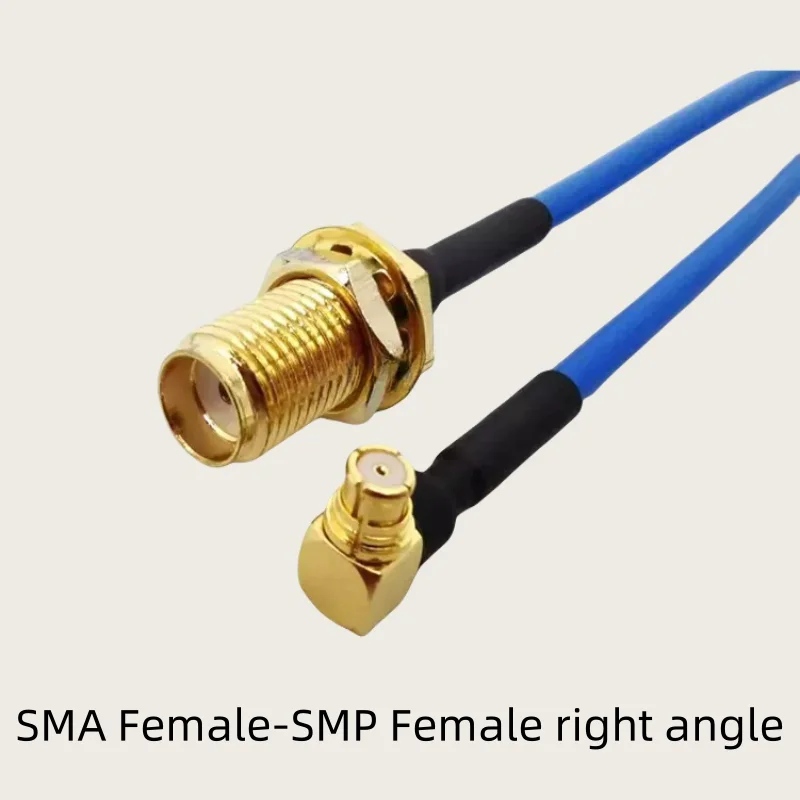 

RG405 SMP «мама» на SMA «папа» «мама» под прямым углом обжимной разъем для кабеля RG-405 086, высокочастотный тестовый кабель