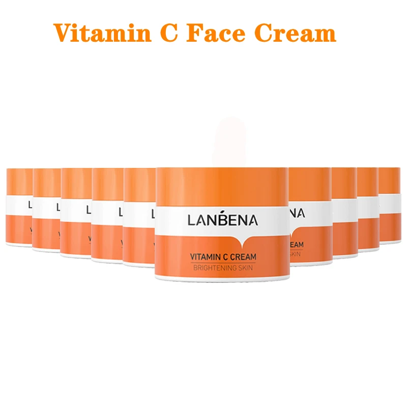 LANBENA VC Face Whitening CreamSkin CareWhitening Nourish Brighten Remove Freckle Improving Dull Skin Anti Aging Not Greasy 10PC