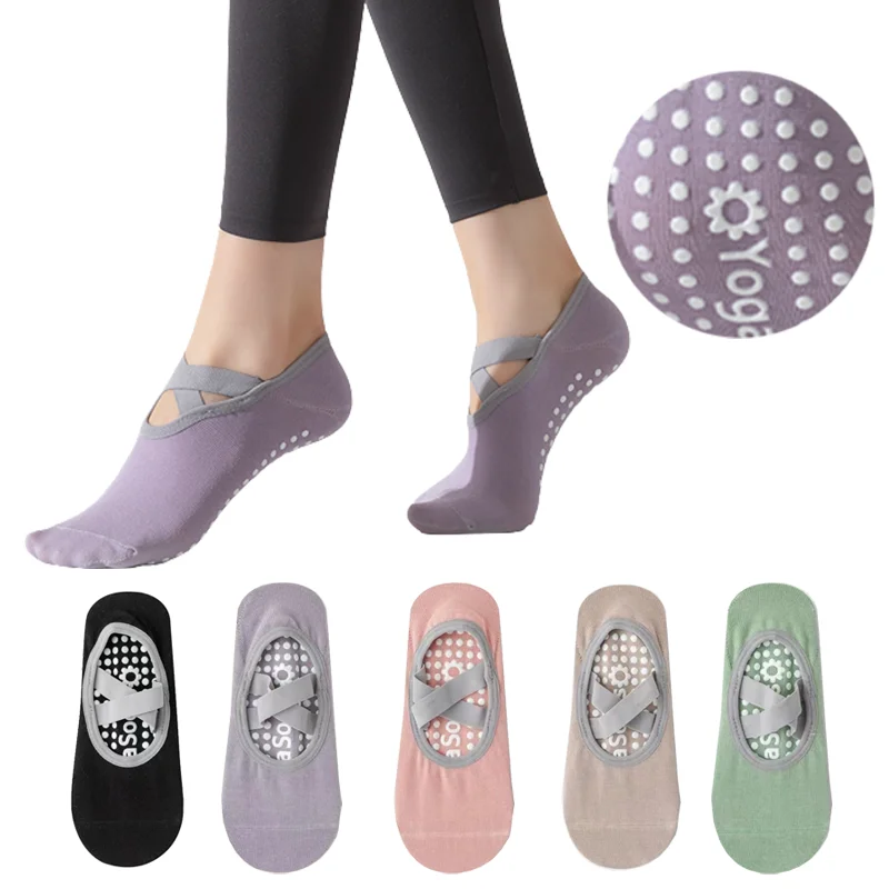 

YUPAO Yoga Socks for Women Nylon Pure Cotton Non slip Section Bandage Sports Ballet Dance Sock Moisture Absorption Perspiration