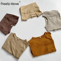 freely move fashion boys tshirt kids tops clothes children t shirt for baby girls t shirt solid short sleeve summer soft toddler