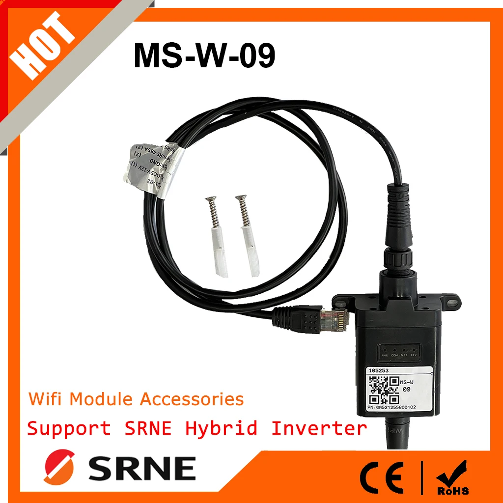 

SRNE WiFi Module Wireless Device With RS-485 Remote Monitoring Solution For MPPT Off Grid Hybrid Solar Power Inverter WIFI Port