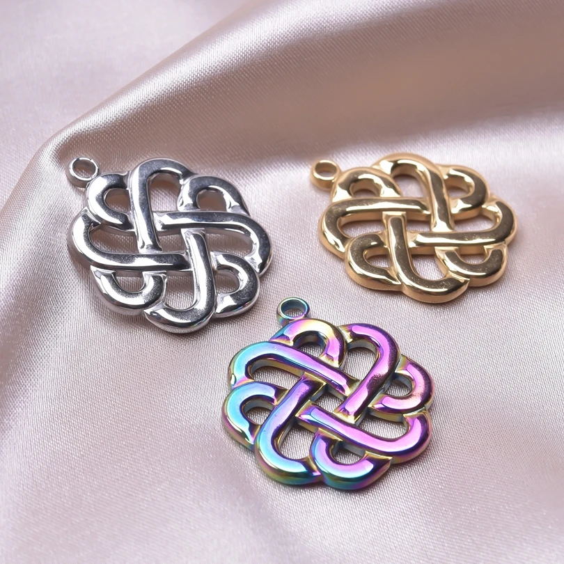 

Mixed Celtic Witch Knot Bulk Charms For Jewelry Making Supplies Flower Stainless Steel Charm DIY Women/Men Pendant Accessories