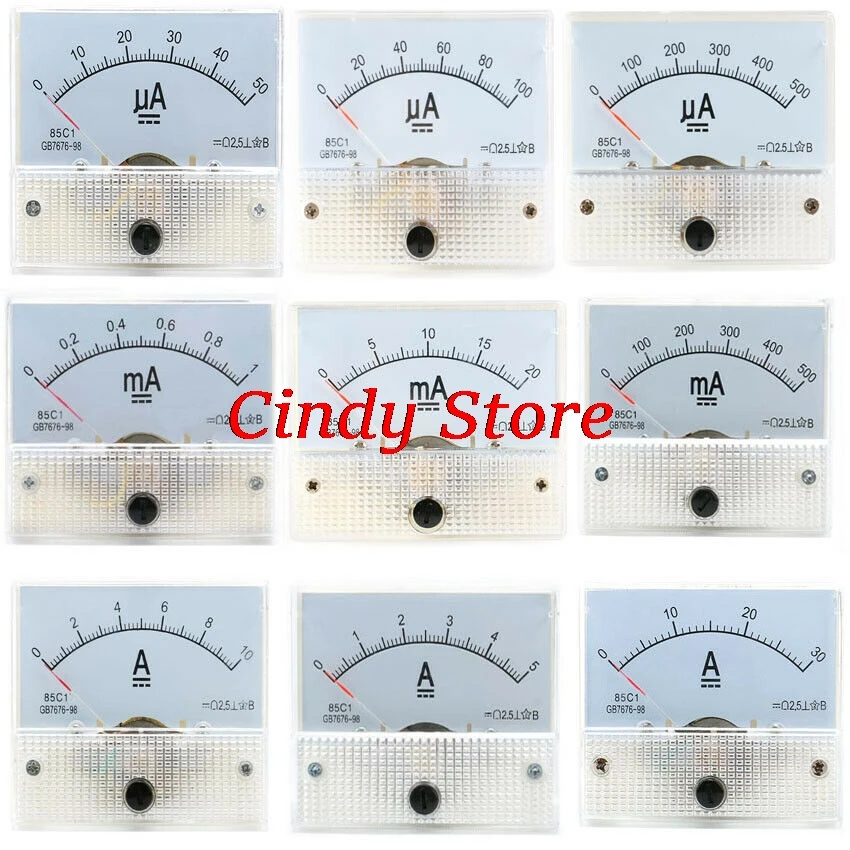 

1 шт. 85C1 1A 2A 3A 5A 10A ~ 800A DC Аналоговый Измеритель Панели амперметр