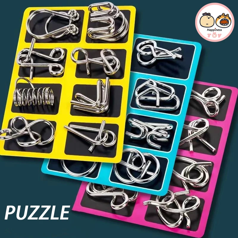

Nine Chain Series Metal Puzzle Toys Intelligence Buckle Eight Piece Set Solving Ring Buckle Baby Education Adult Puzzle Solving