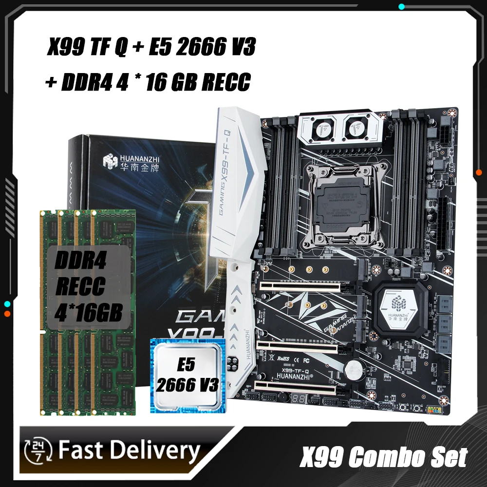 

Комбинированная материнская плата HUANANZHI X99 TF Q с Xeon E5 2666 V3 4x16 Гб DDR4 ECC REG 1600 МГц комплект для сервера памяти