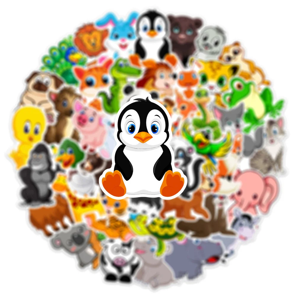 10/50Pcs Cartoon Cute Funny Animal Collection Graffiti Sticker Bike Skateboard Car Helmet Laptop Computer Wholesale