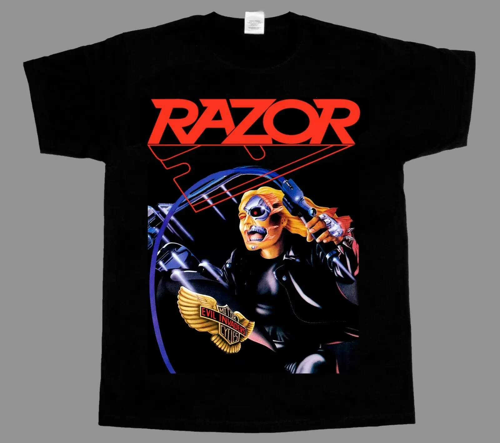 

RAZOR EVIL INVADERS'85 THRASH SPEED METAL BAND SACRIFICE NEW BLACK T-SHIRT