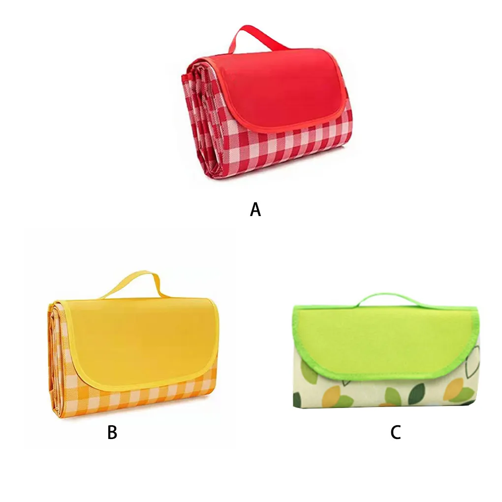 

Picnic Blanket Outdoor Moistureproof Plaid Beach Cushion Thickened Waterproof Tent Sleeping Pad Travel Ground Red White
