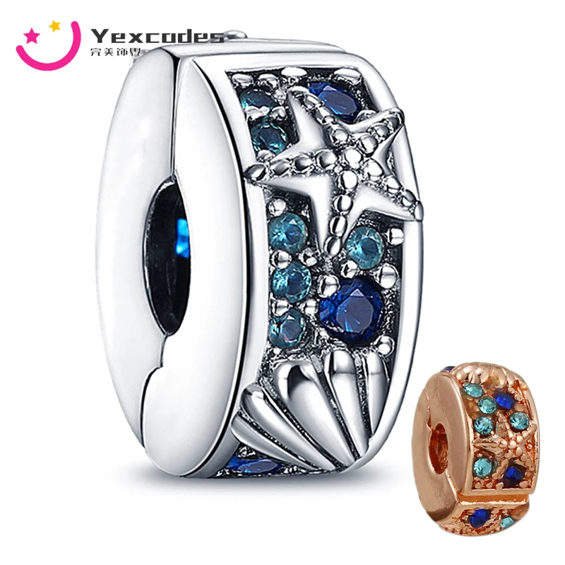 Yexcodes серебряная, розовая, золотая, океанская серия, стразы Shell, позиционирующая пряжка. Браслет с фиксированным зажимом и противоскользящими бусинами