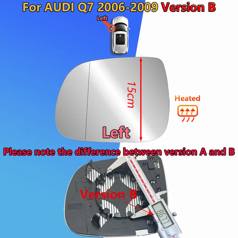 

Для Audi Q7 2006 2007 2008 2009, боковое зеркало с подогревом, стекло/левое или правое зеркало заднего вида, замена линз/автомобильные аксессуары