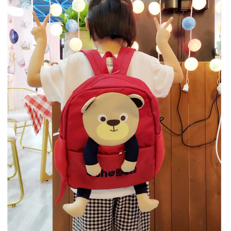 New Parent-child Schoolbag Children Cute Bear Backpacks Cartoon Boys Girls High-capacity School Bags In Kindergarten Mochila Hot