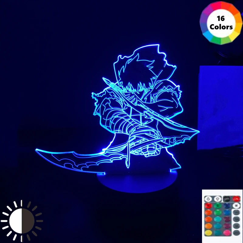 

Аниме соло Выравнивающая манга лампа для комнаты классный подарок для детей искусственный 3D RGB необычный светодиодный ночсветильник соло в...
