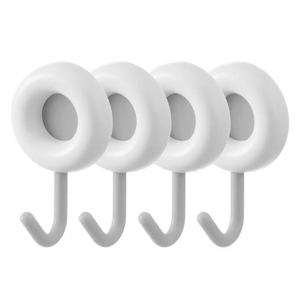 

Multi-Purpose Hooks 4Pcs Wall Hooks Punch-free Removable ABS Universal Heavy Duty Bathroom Towel Hanging Hooks Household