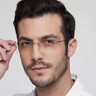 Оправа для очков Krasivyy Мужская без оправы, классические ультралегкие рецептурные квадратные очки из чистого титана, при близорукости