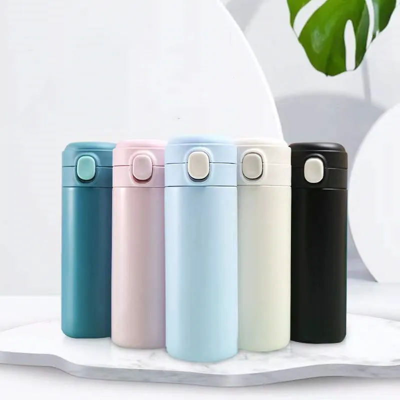 

Popular Japanese-style Simple 304 Stainless Steel Thermos Cup Bounce Cup Student Harajuku Style High-value Cute Pea Cup