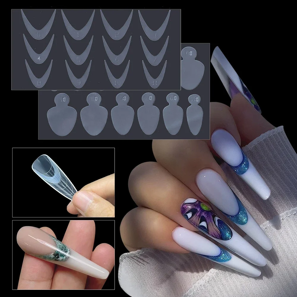 

Мягкие силиконовые накладки, трафарет для французского маникюра