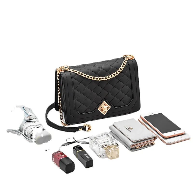 Luxury Fashion Handbags For Women PU Leather Bags Diamond Lattice Pattern Shoulder Bag Adjustable Strap Crossbody Messenger Bags