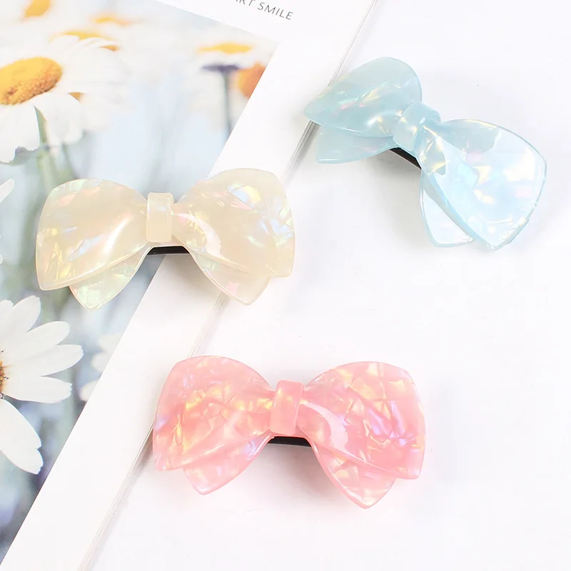 

3.15 inch Acrylic Sheet Bowknot Shape Hair Clips for Women Girls Lovely Large Size Hair Clamps Hairpins Hair Accessories Gifts