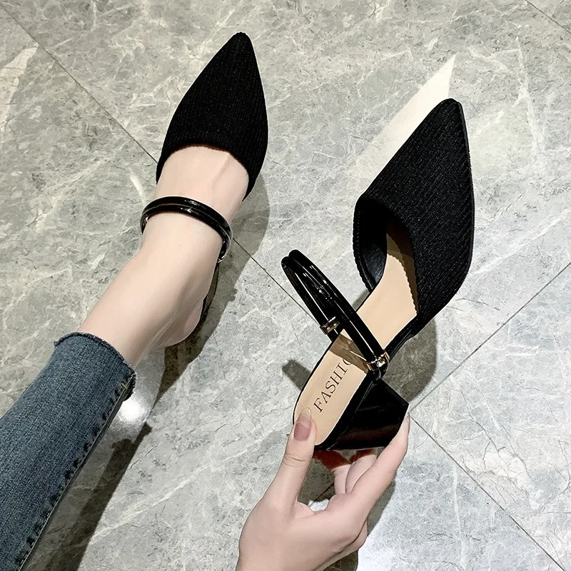 

Summer new comfortable low-country high-heeled women's slippers