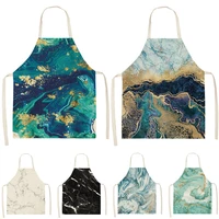 marble pattern clean tools aprons home cooking clothing kitchen aprons chef accessories aprons for womenmen colorful bib