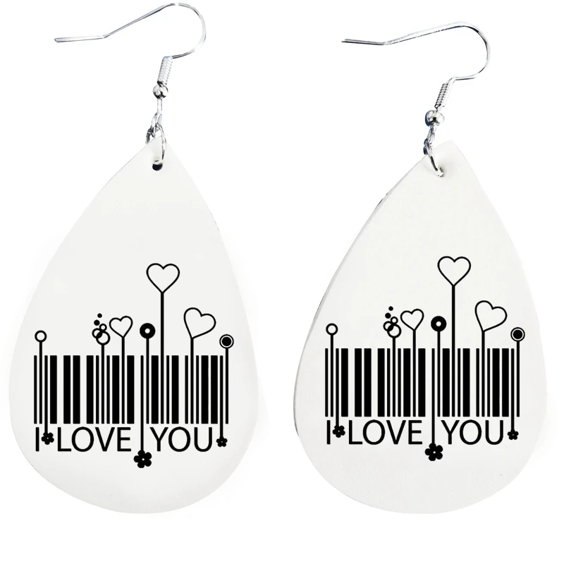 

New Buffalo Plaid Heart Earrings For Valentine's Day Gift Two Layers Faux Leather Love Earrings