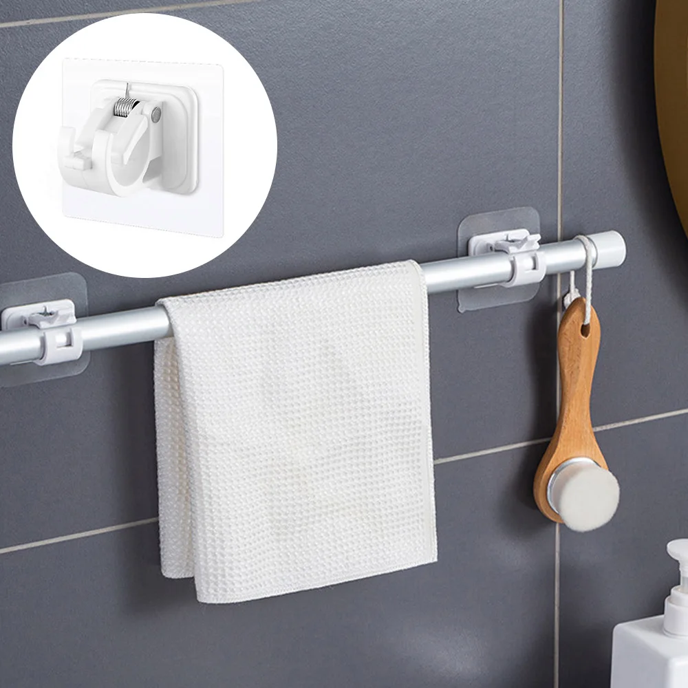 

Крепление для штор для ванной комнаты, самоклеящееся, с крючком, рельсовый зажим, 2 шт.