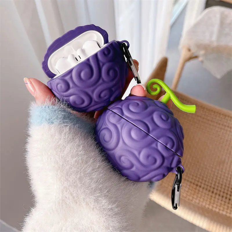 

3D Anime Devil Fruit Silicone Case For Airpods 1 2 Cute Cartoon Bluetooth Earphone Case Cover For Airpods Pro Charging Box Shell