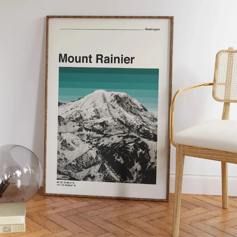 Винтажные настенные картины в национальном парке с фотографиями леса и гор